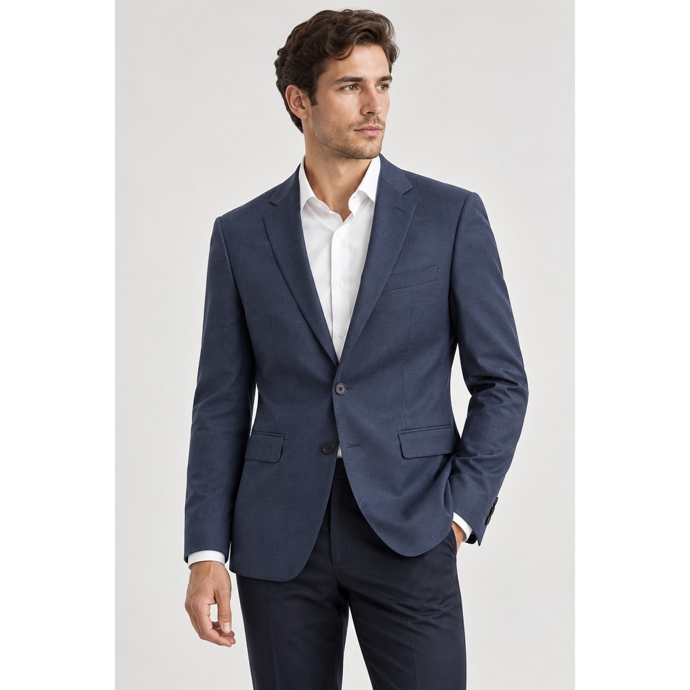 Hugo Boss Hugo6/Genius5 Slim Fit Blue Reda Italian Wool Stretch Blazer 36R